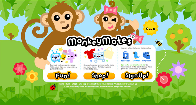 Monkey Mates website homepage image